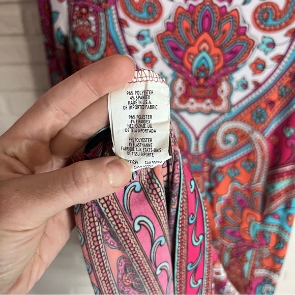 Tiana B Pink Colorful Geometric 3/4 sleeve Mini Dress, Women’s Size Medium - Picture 3 of 9